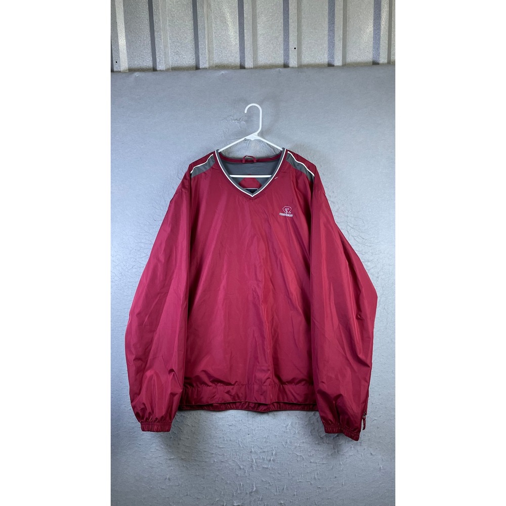 Holloway Windbreaker Pullover Mens 3XL Red Excellent Rosenbauer V-Neck Jacket